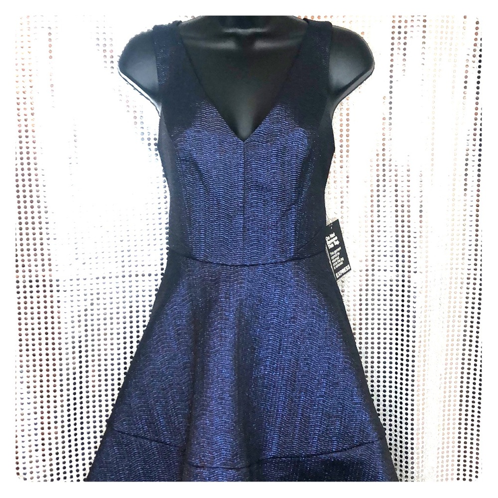 (NWT) #Express Shimmering Navy Cocktail Dress